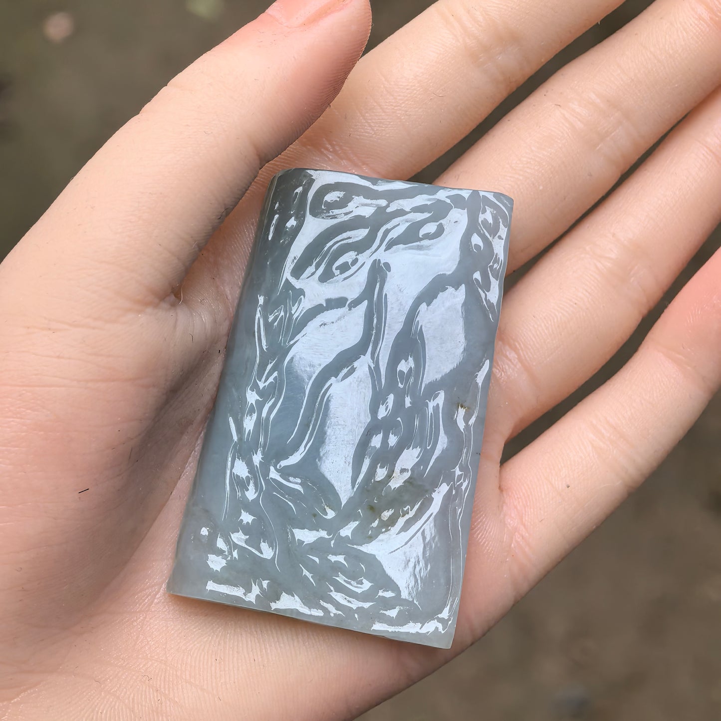 Natural Grade-A Jadeite Rough Piece for Pendant Carving · Burmese Jade
