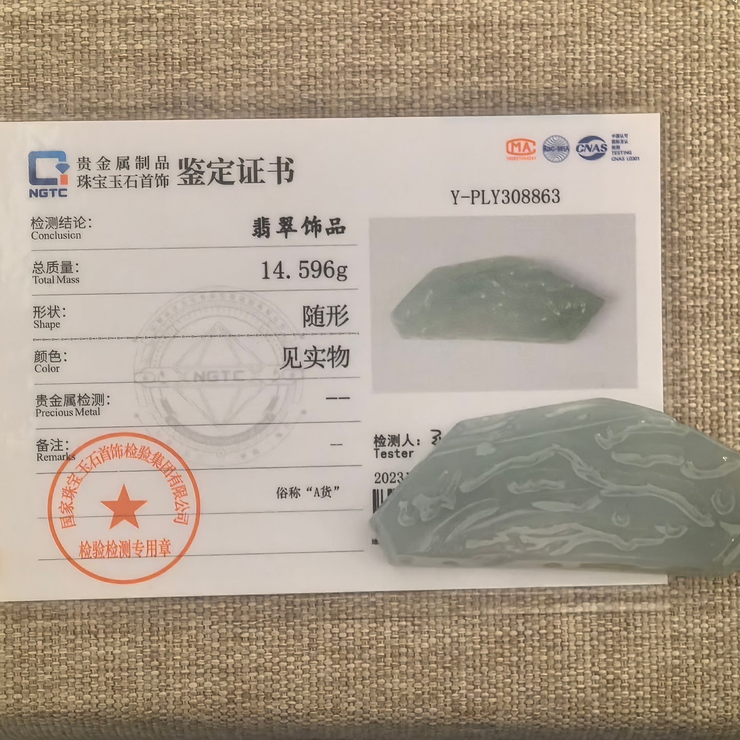Natural Grade-A Jadeite Rough Piece for Pendant Carving · Burmese Jade