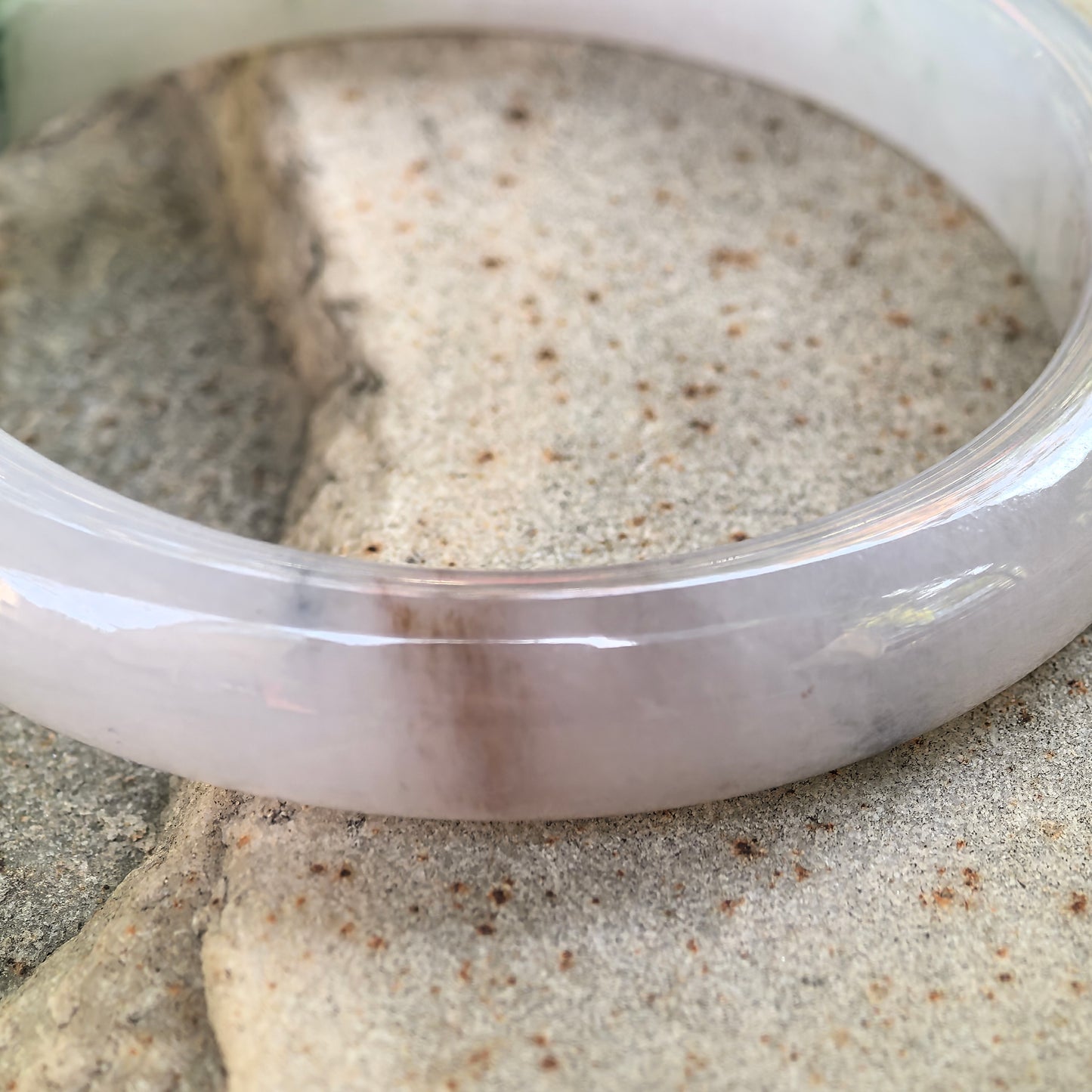 Natural Grade-A Jadeite Glutinous Icy Lavender Bangle with Green and Reddish Accents · Burmese Jade 53mm