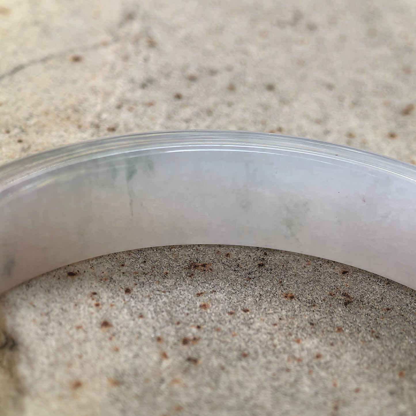 Natural Grade-A Jadeite Glutinous Icy Lavender Bangle with Green and Reddish Accents · Burmese Jade 53mm