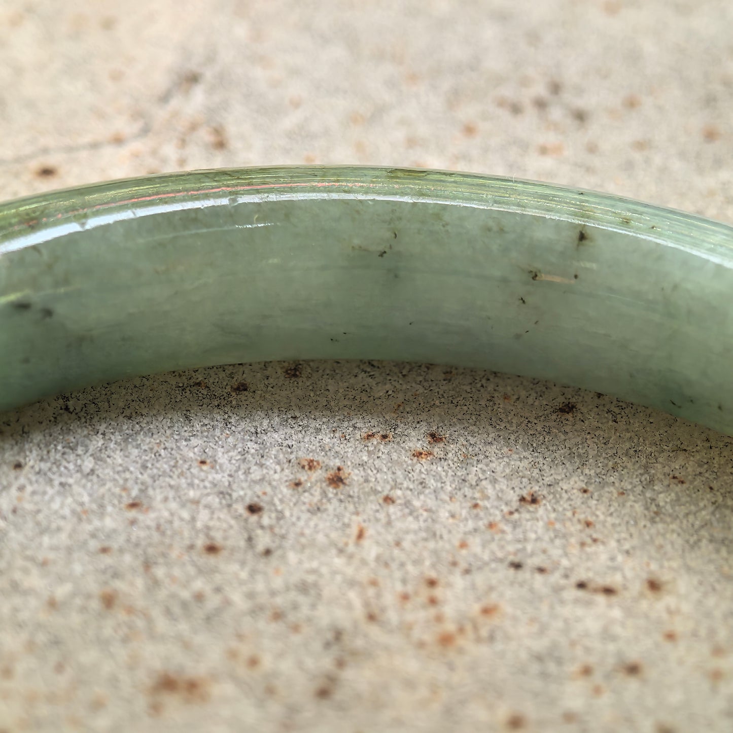 Natural Grade-A Jadeite Deep Oil Green Round Bangle · Burmese Jade 54mm