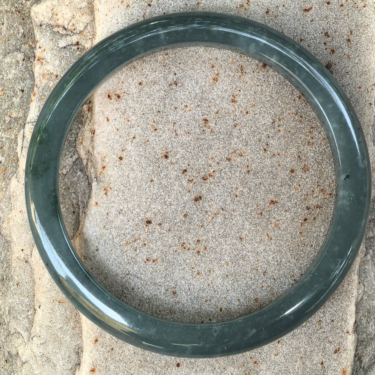 Natural Grade-A Jadeite Glutinous Icy Teal Blue Guatemalan Jade D-shape Bangle