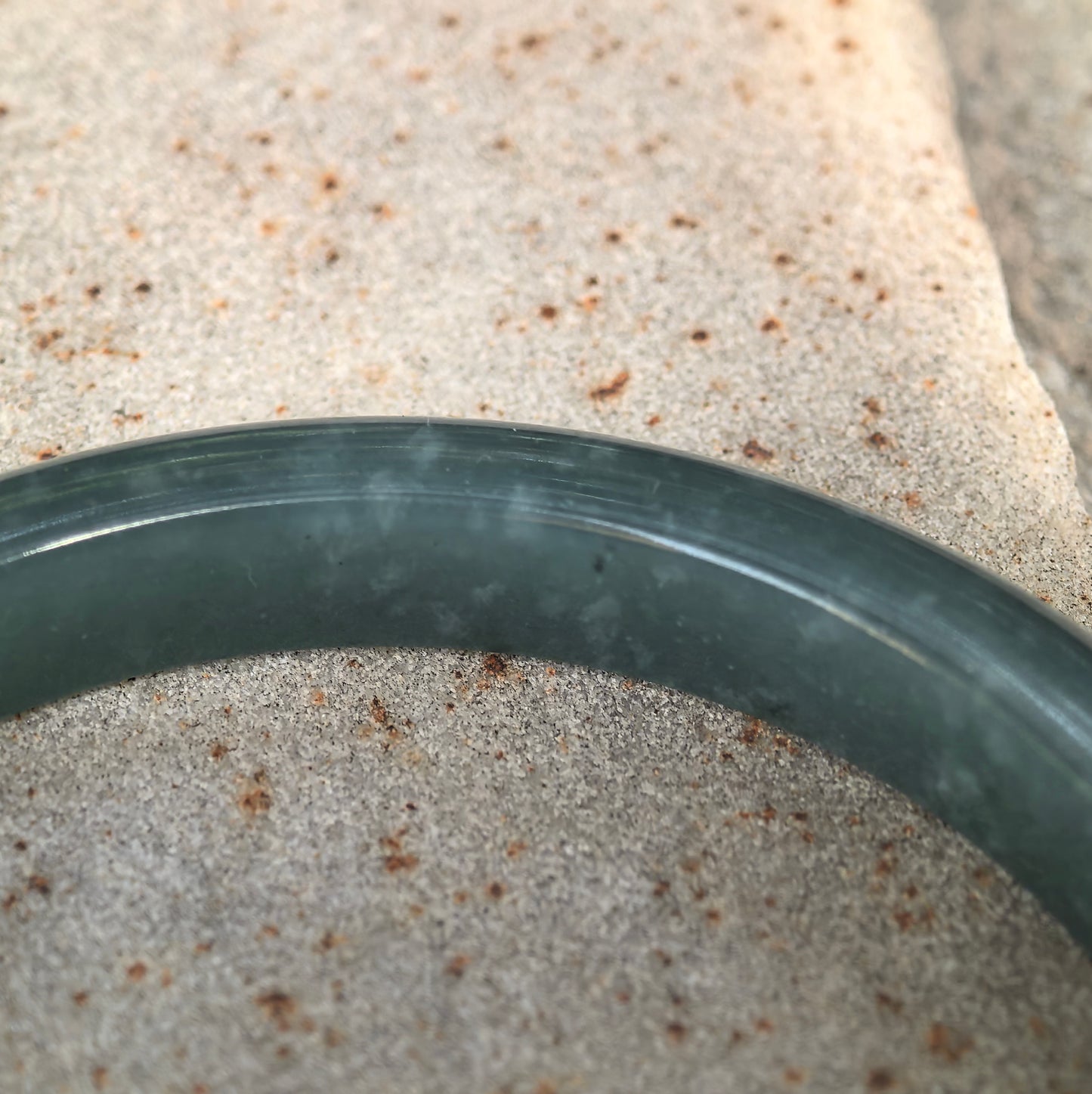Natural Grade-A Jadeite Glutinous Icy Teal Blue Guatemalan Jade D-shape Bangle