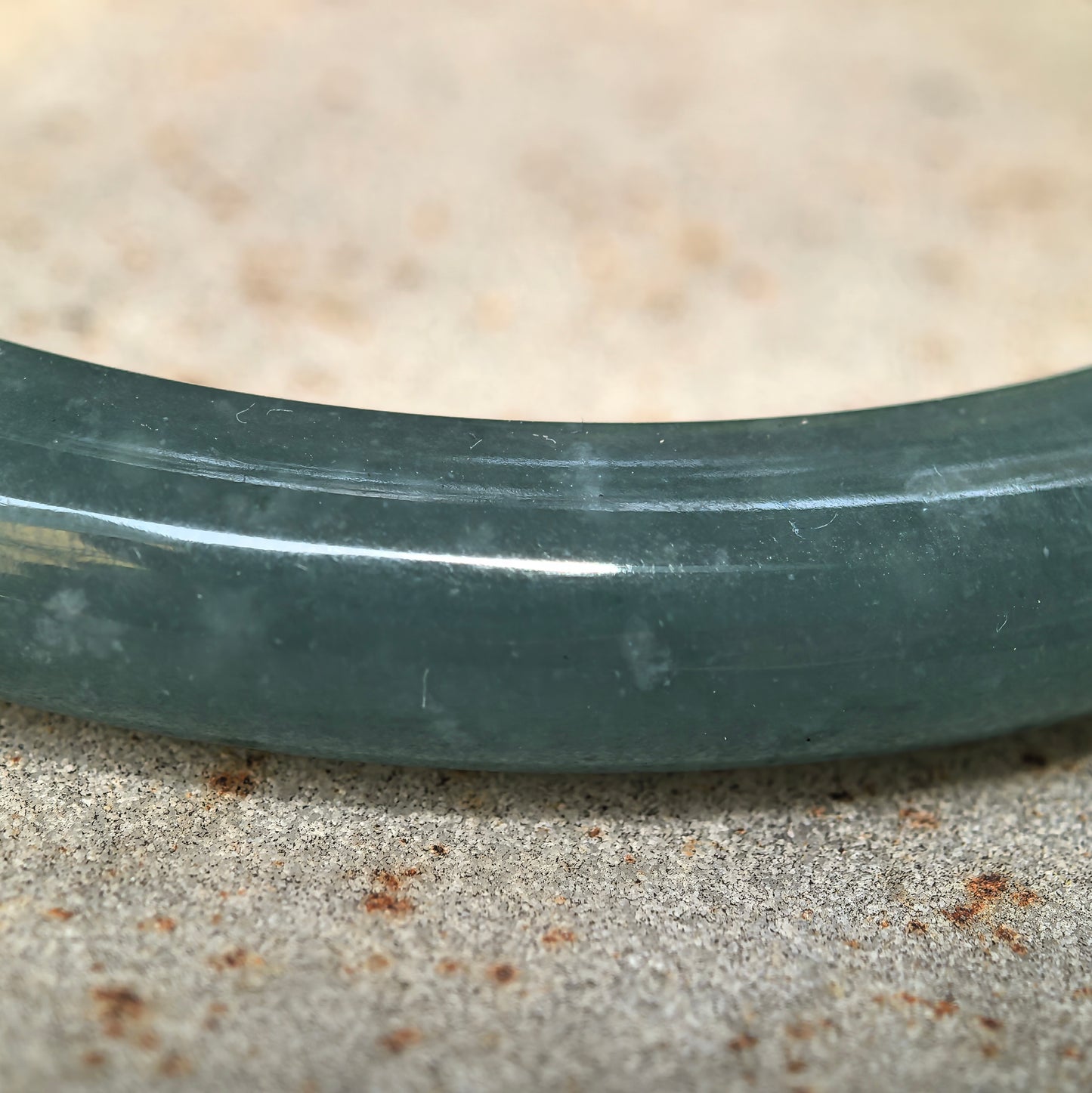 Natural Grade-A Jadeite Glutinous Icy Teal Blue Guatemalan Jade D-shape Bangle