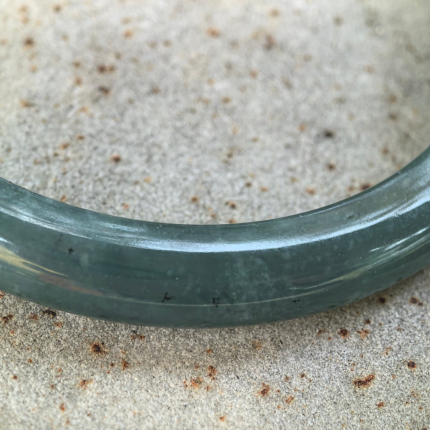 Natural Grade-A Jadeite Glutinous Icy Teal Blue Guatemalan Jade D-shape Bangle