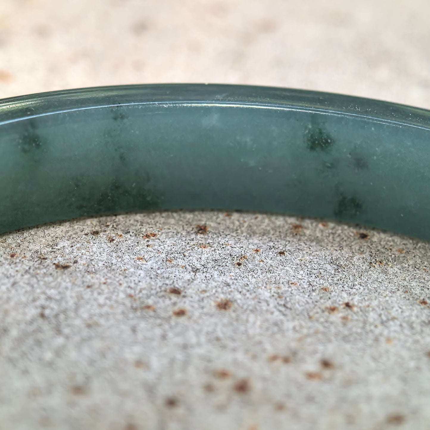 Natural Grade-A Jadeite Glutinous Icy Teal Blue Guatemalan Jade D-shape Bangle