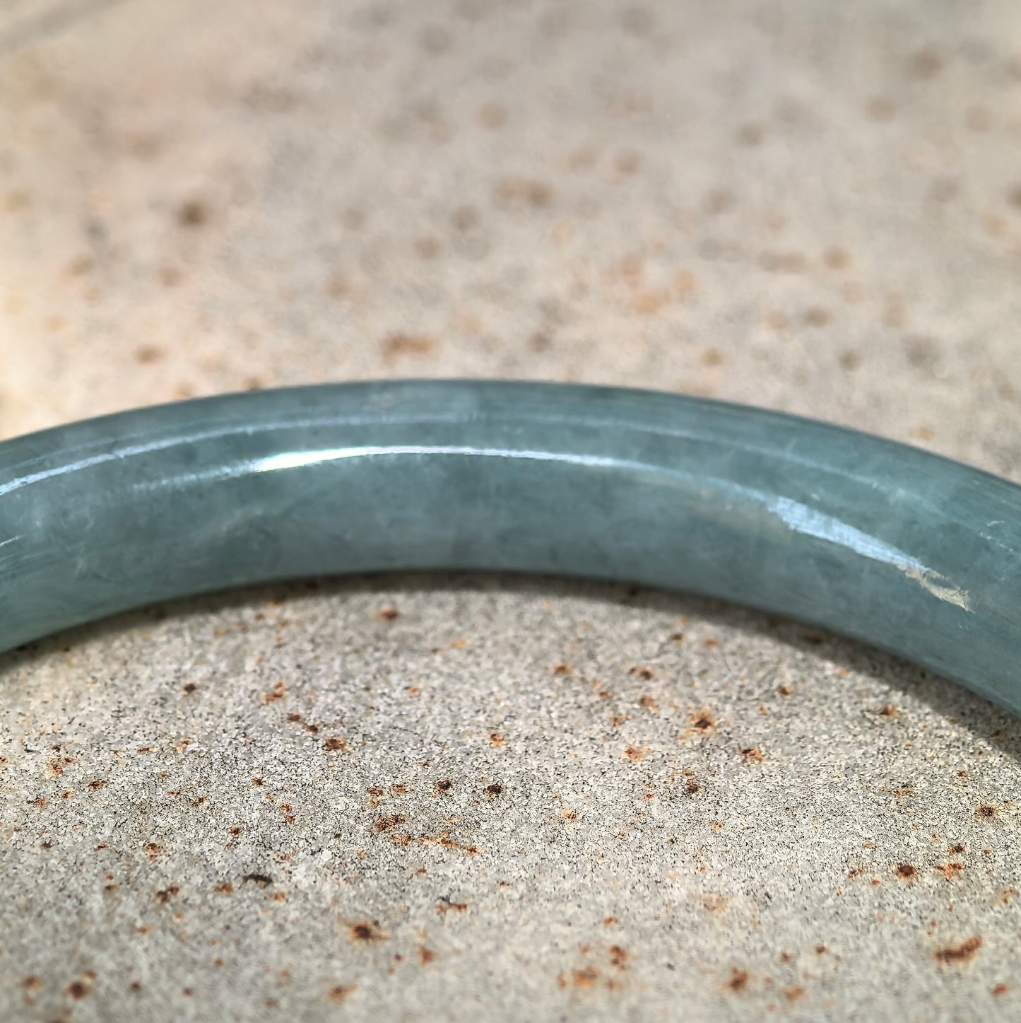 Natural Grade-A Jadeite Glutinous Oil-Green Round Bangle · Burmese Jade 54mm