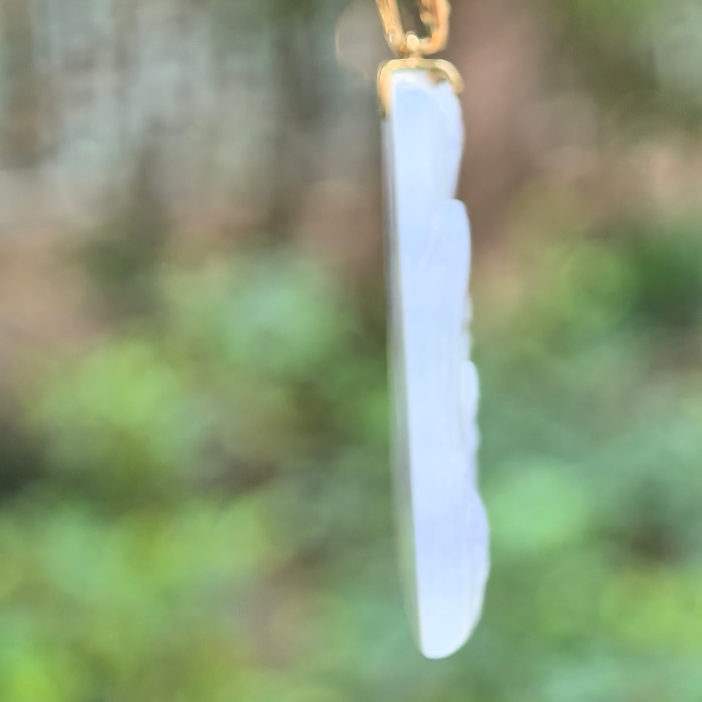 Natural Grade-A Icy Glutinous Purple Deer Plaque Jadeite Pendant · Burmese Jade