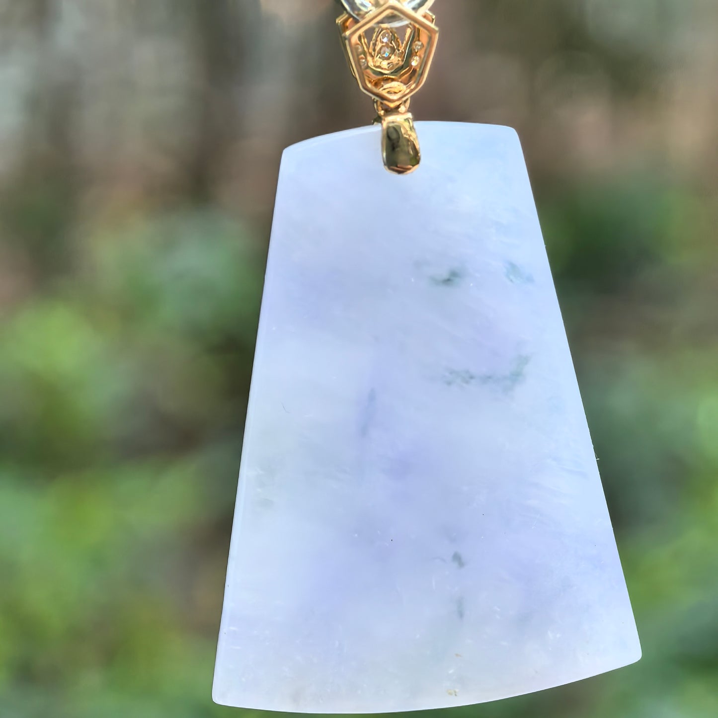 Natural Grade-A Icy Glutinous Purple Deer Plaque Jadeite Pendant · Burmese Jade