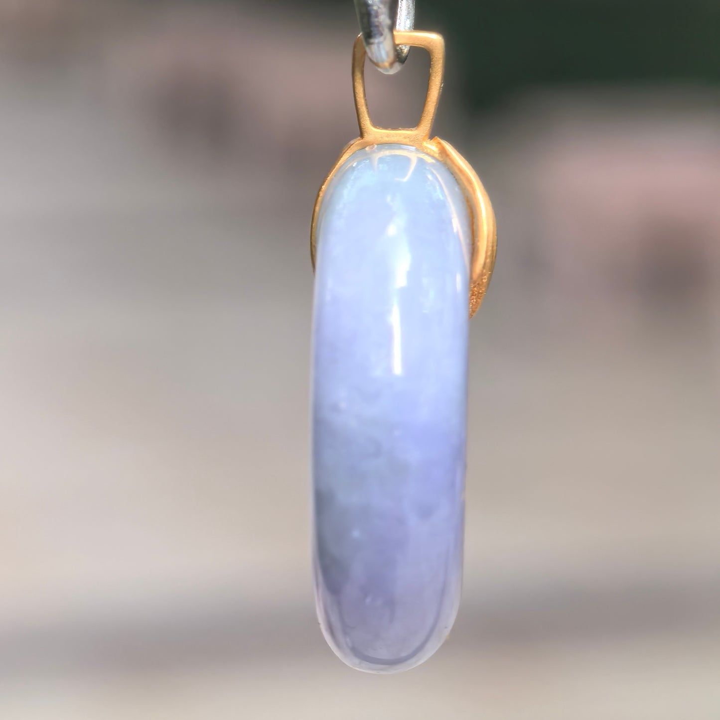 Natural Grade-A Glutinous Purple Donut Jadeite Pendant · Burmese Jade