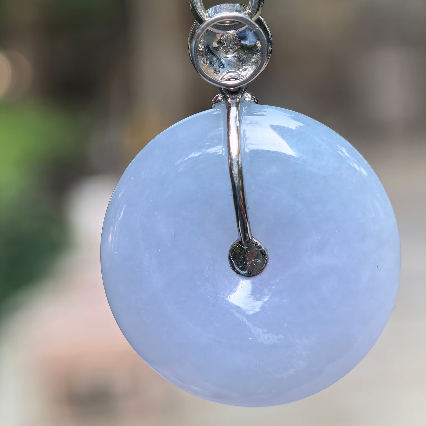 Natural Grade-A Fine Glutinous Purple Peace Pendant Jadeite Pendant · Burmese Jade