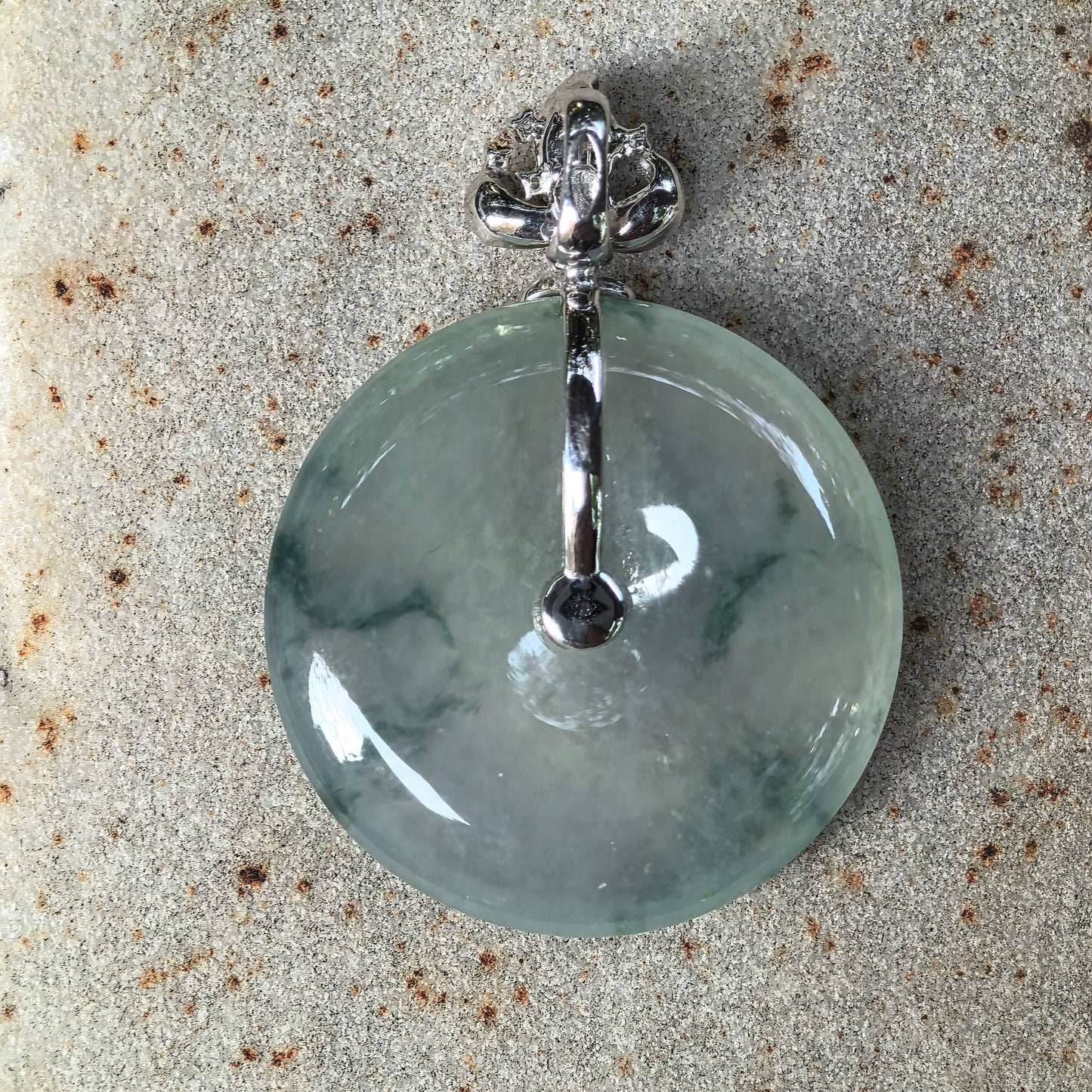 Natural Grade-A Icy Glutinous Floating Green Peace Pendant Jadeite Pendant · Burmese Jade