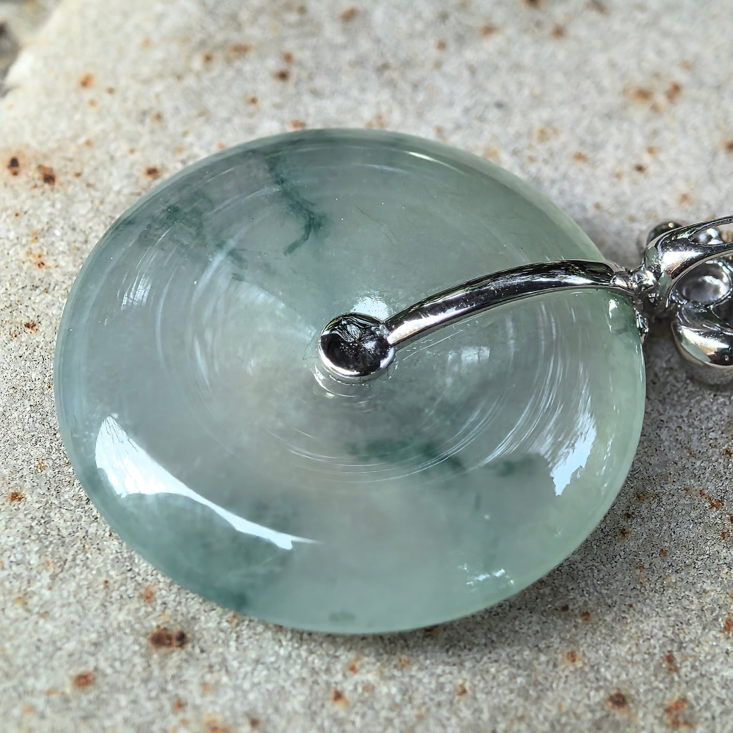 Natural Grade-A Icy Glutinous Floating Green Peace Pendant Jadeite Pendant · Burmese Jade