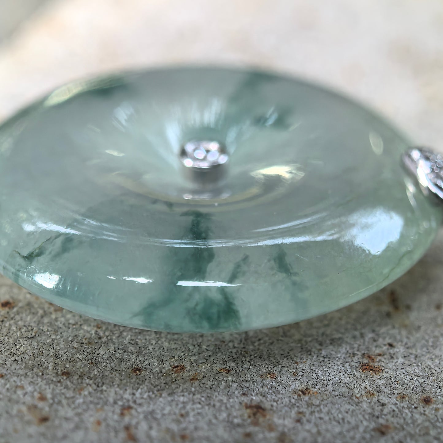 Natural Grade-A Icy Glutinous Floating Green Peace Pendant Jadeite Pendant · Burmese Jade