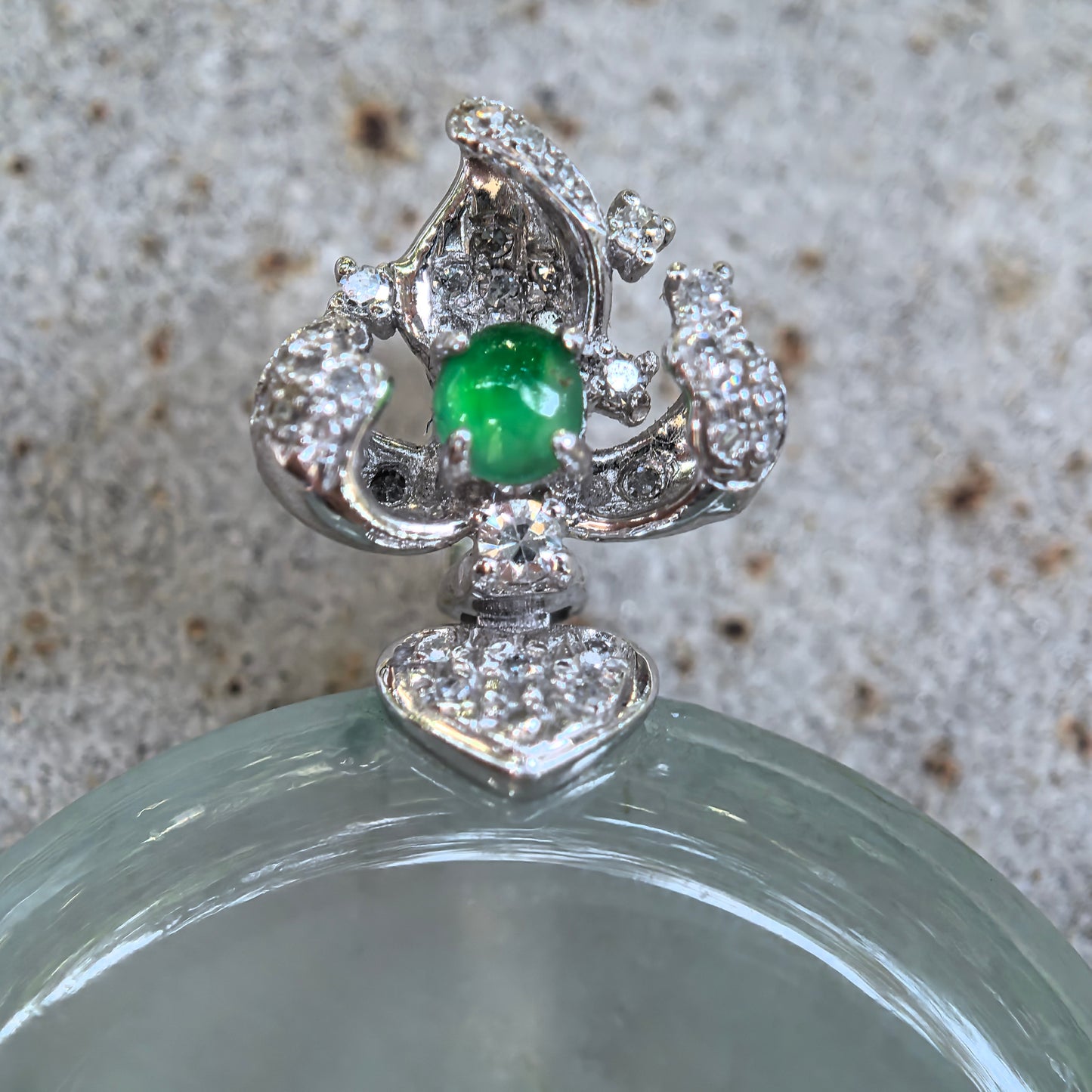 Natural Grade-A Icy Glutinous Floating Green Peace Pendant Jadeite Pendant · Burmese Jade