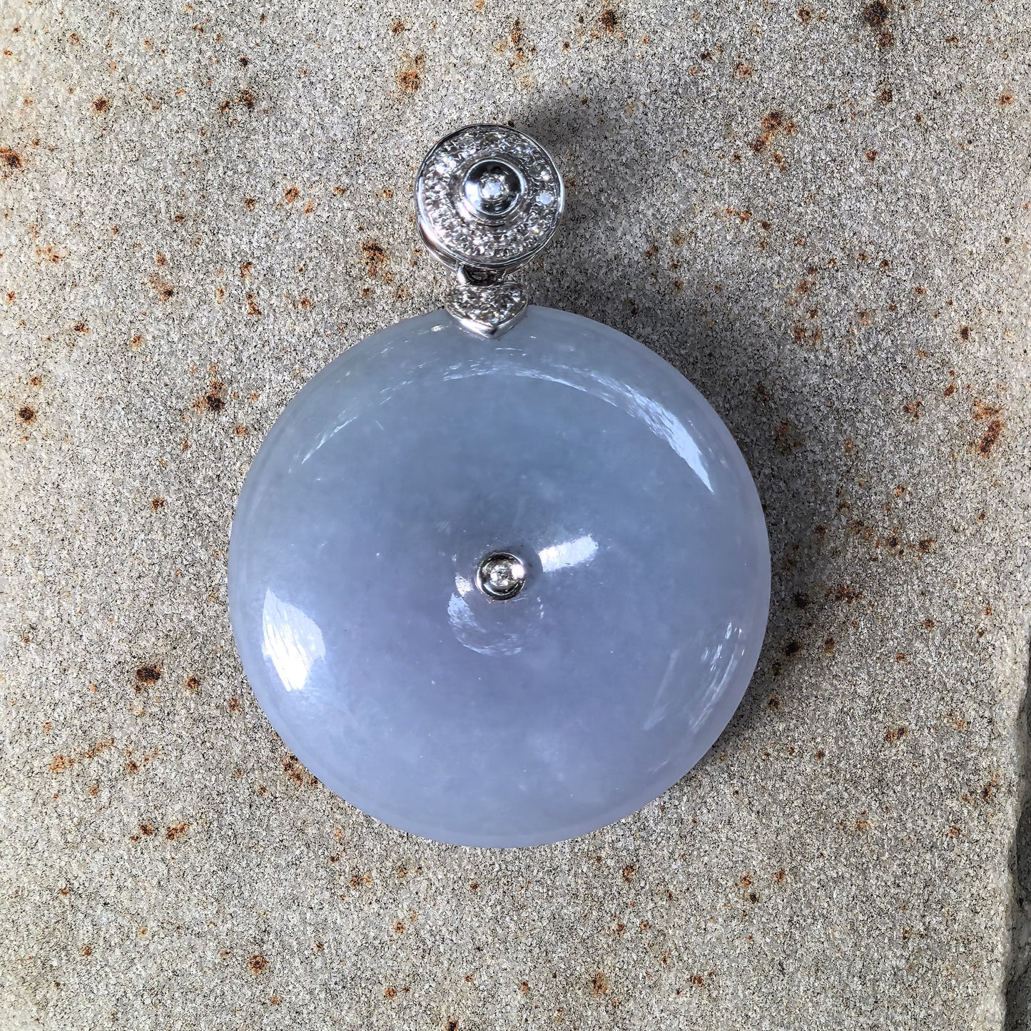 Natural Grade-A Fine Glutinous Purple Peace Pendant Jadeite Pendant · Burmese Jade