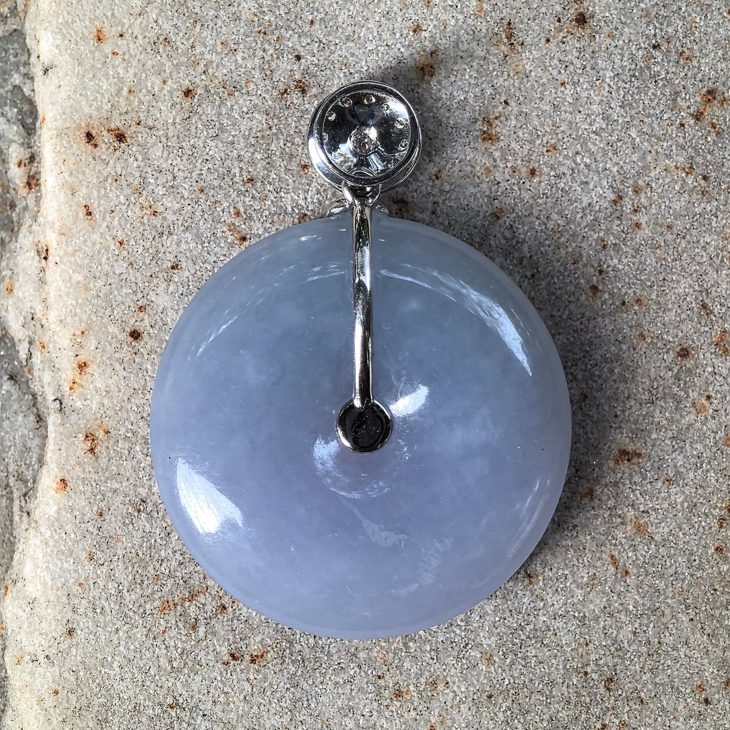 Natural Grade-A Fine Glutinous Purple Peace Pendant Jadeite Pendant · Burmese Jade