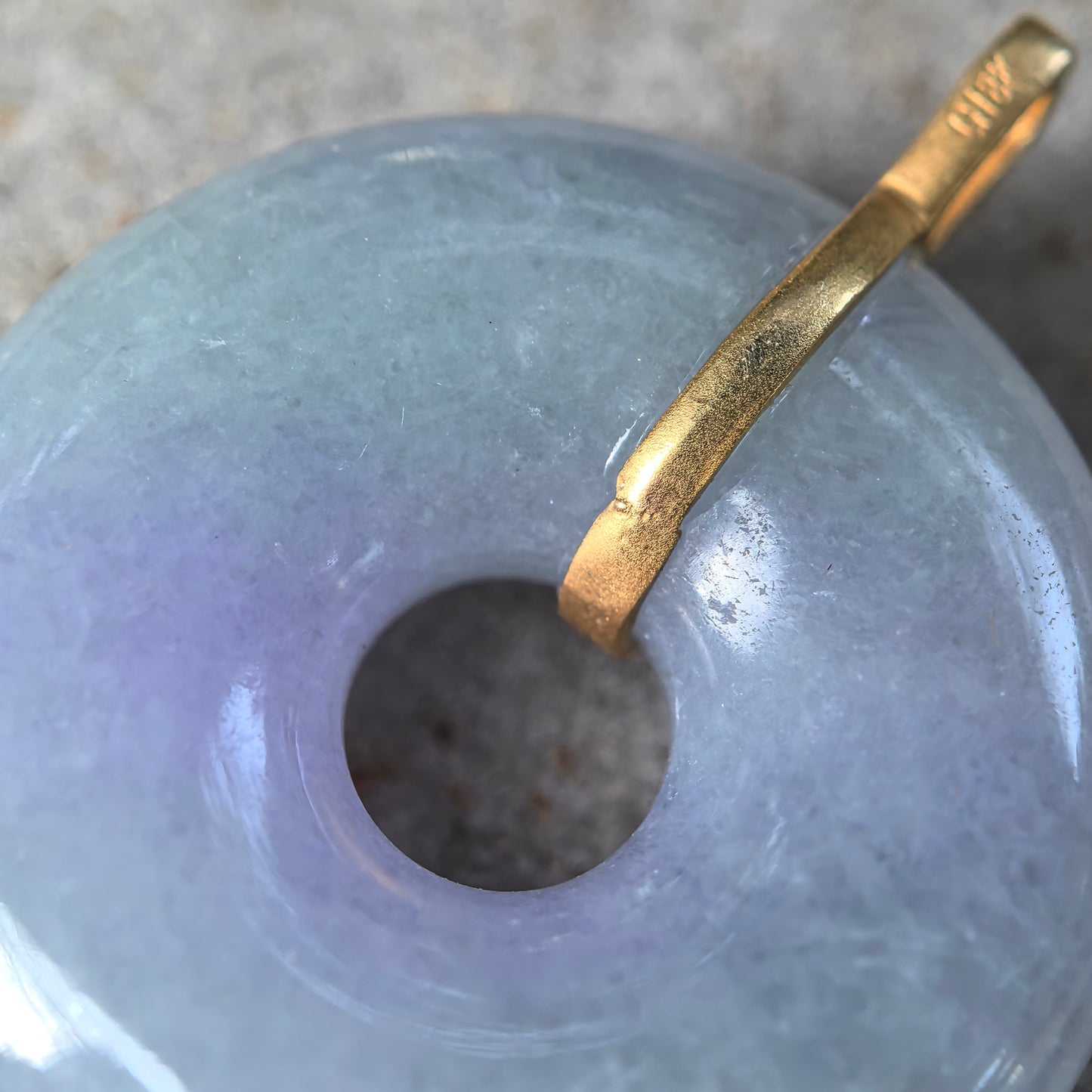 Natural Grade-A Glutinous Purple Donut Jadeite Pendant · Burmese Jade