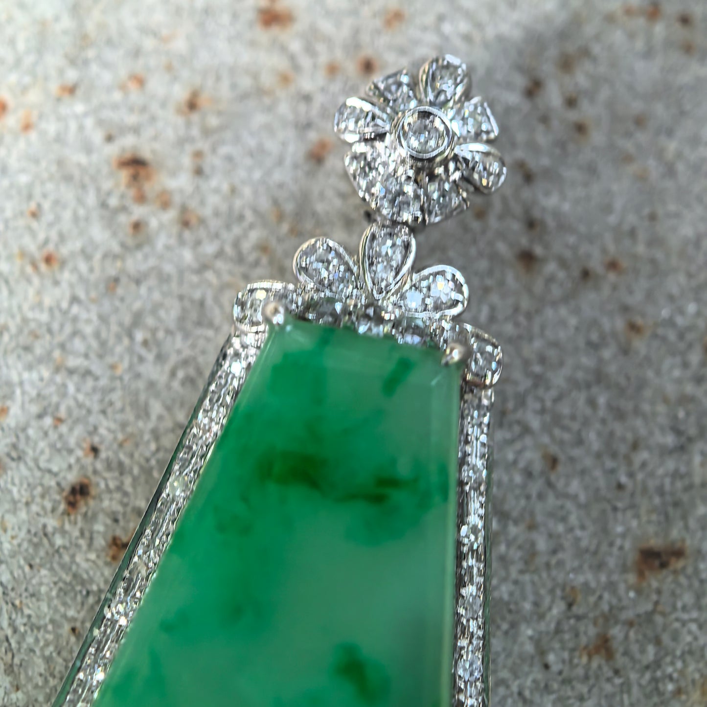 Natural Grade-A Icy Glutinous Green Floating Flower Plain Jade Plaque · Burmese Jade