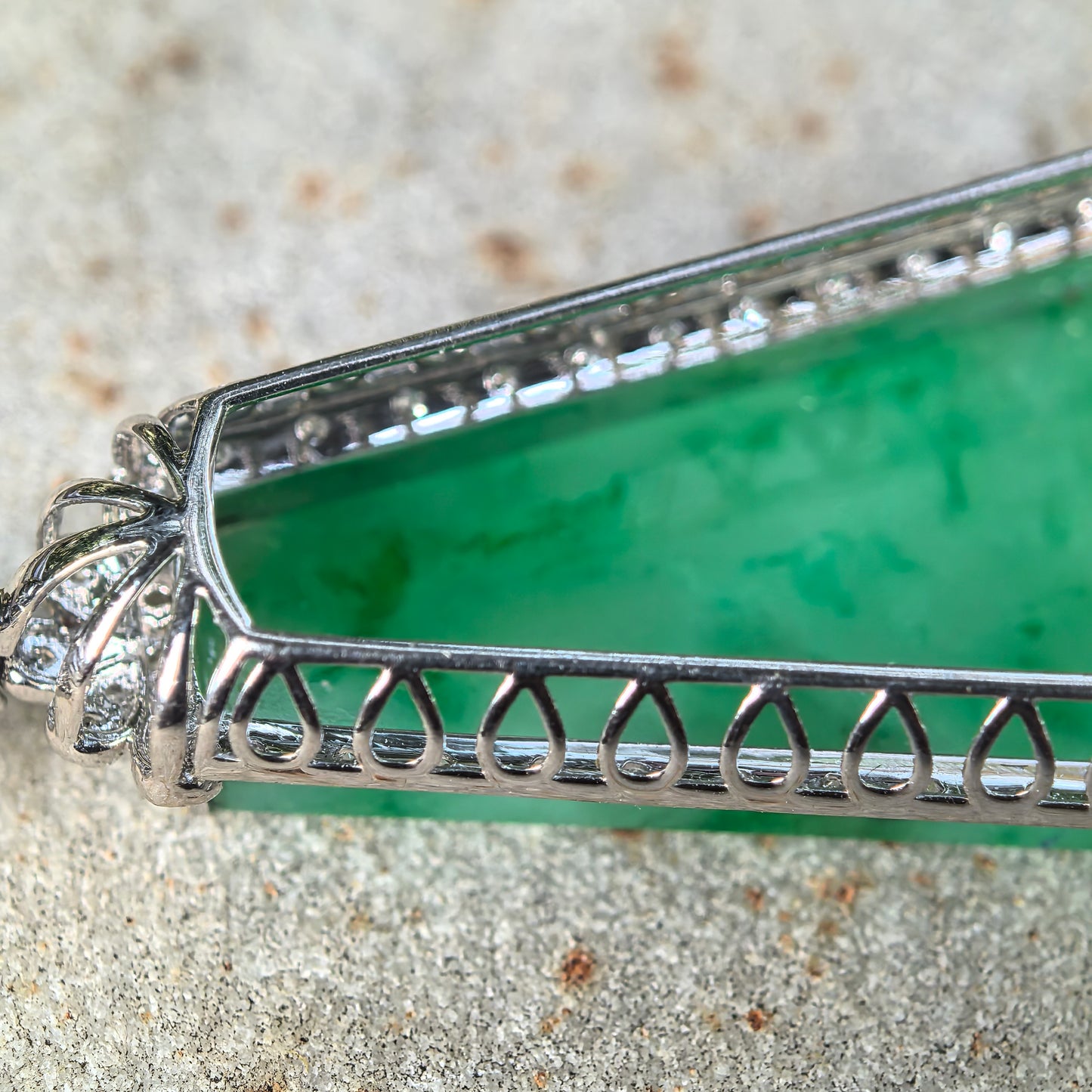 Natural Grade-A Icy Glutinous Green Floating Flower Plain Jade Plaque · Burmese Jade
