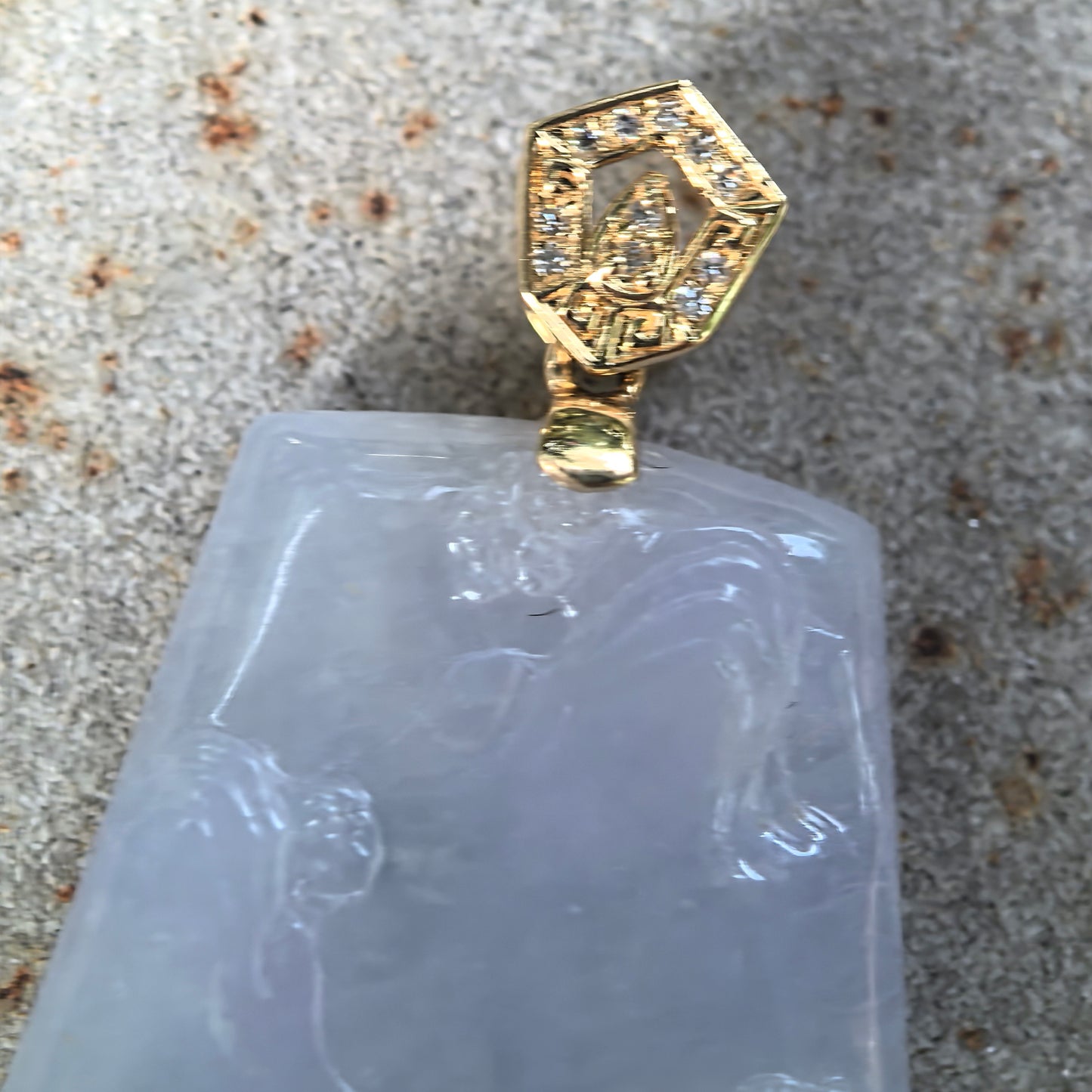 Natural Grade-A Icy Glutinous Purple Deer Plaque Jadeite Pendant · Burmese Jade