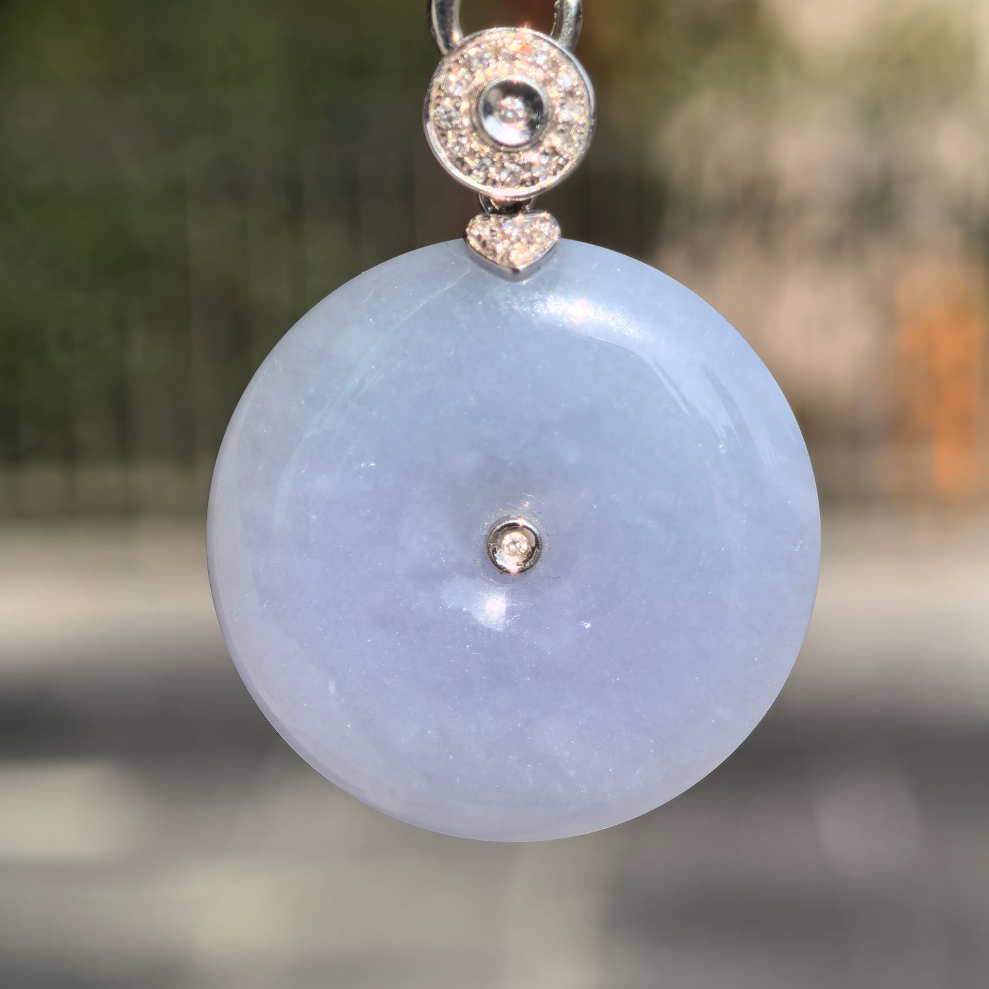 Natural Grade-A Fine Glutinous Purple Peace Pendant Jadeite Pendant · Burmese Jade