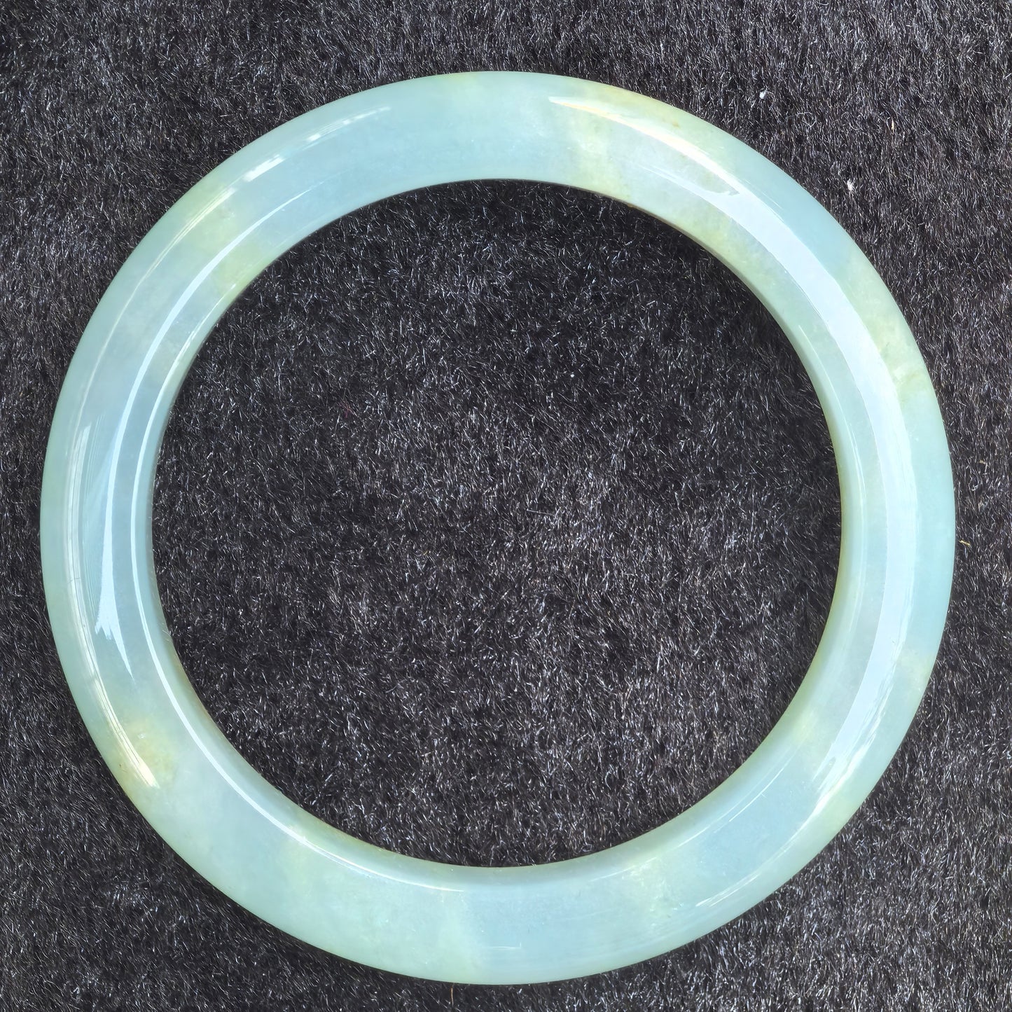Natural Grade-A Jadeite Mint Green D-Shape Bangle · Burmese Jade 53mm