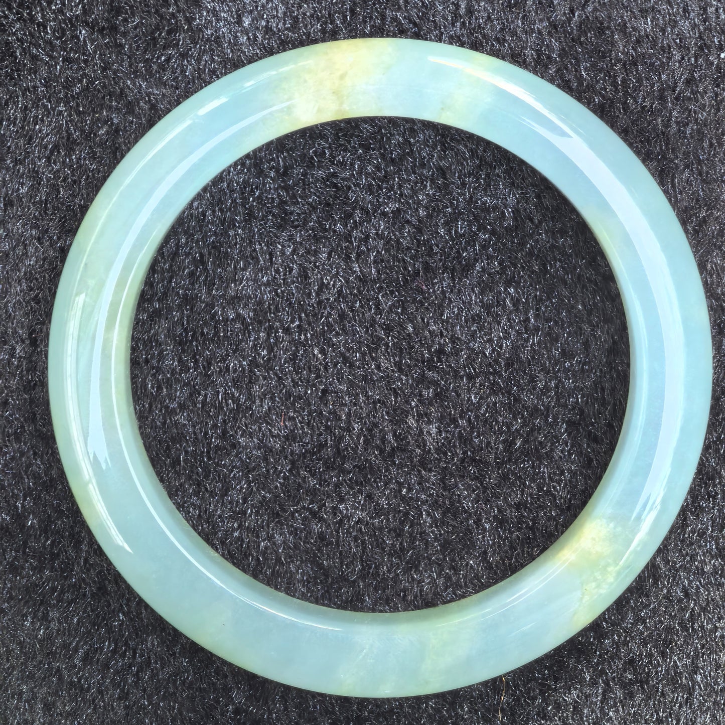 Natural Grade-A Jadeite Mint Green D-Shape Bangle · Burmese Jade 53mm