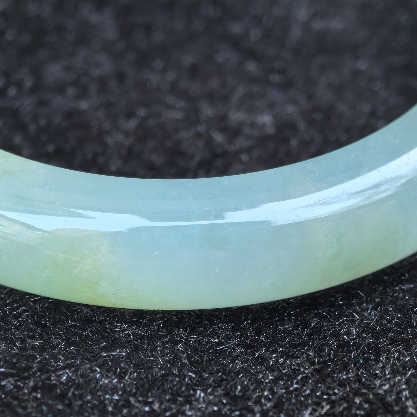Natural Grade-A Jadeite Mint Green D-Shape Bangle · Burmese Jade 53mm