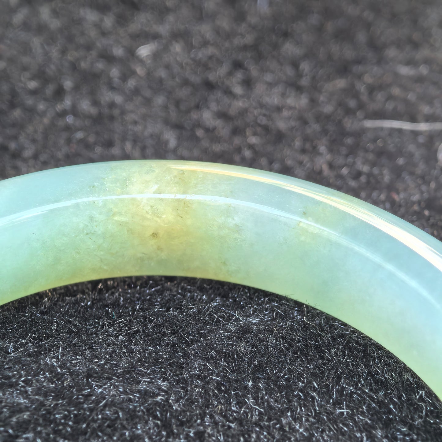 Natural Grade-A Jadeite Mint Green D-Shape Bangle · Burmese Jade 53mm
