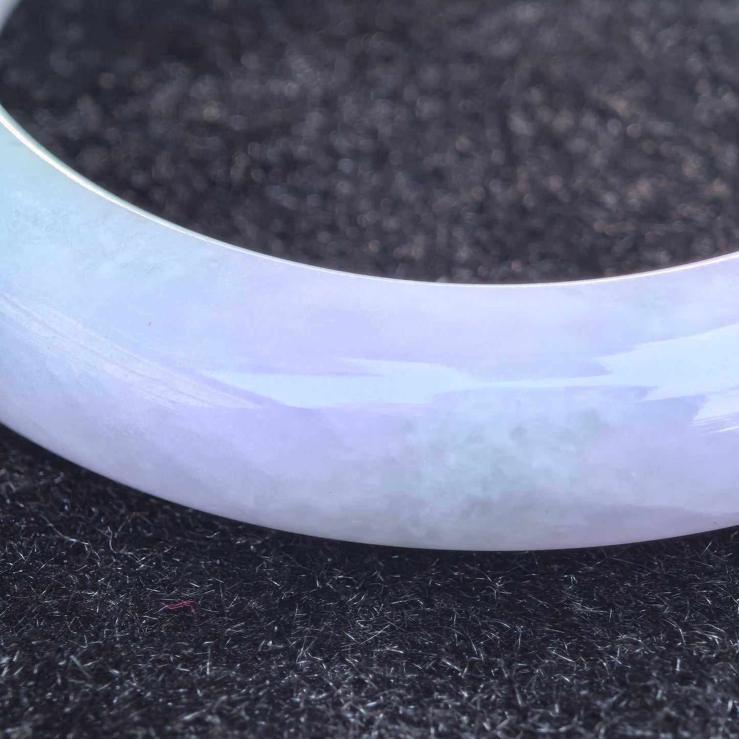 Natural Grade-A Jadeite Light Lavender and Green D-Shape Bangle · Burmese Jade 56mm
