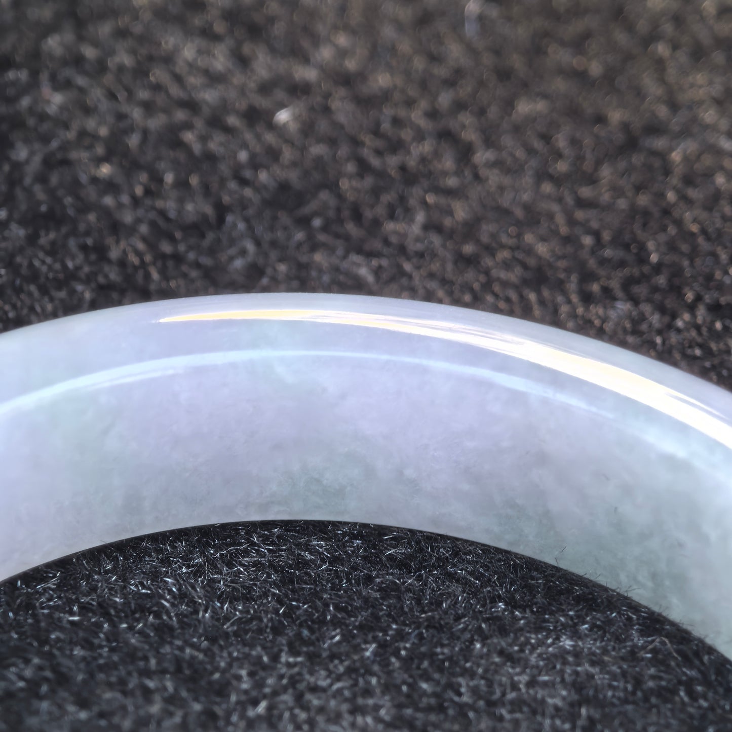 Natural Grade-A Jadeite Light Lavender and Green D-Shape Bangle · Burmese Jade 56mm