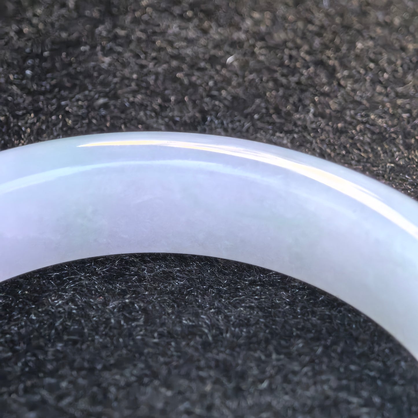 Natural Grade-A Jadeite Light Lavender and Green D-Shape Bangle · Burmese Jade 56mm