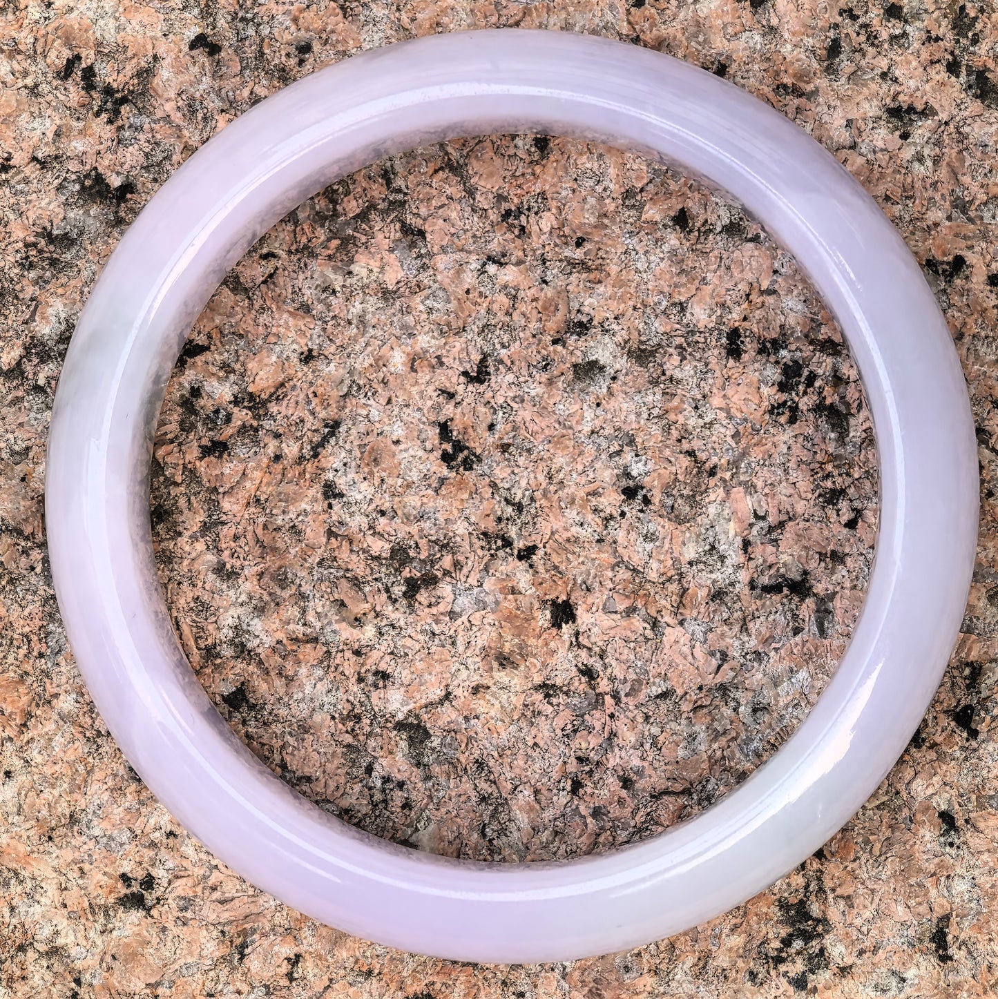 Natural Grade-A Jadeite Lavender D-Shape Bangle · Burmese Jade 52mm