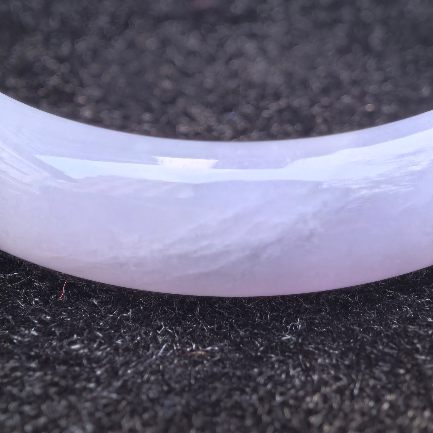 Natural Grade-A Jadeite Lavender D-Shape Bangle · Burmese Jade 52mm