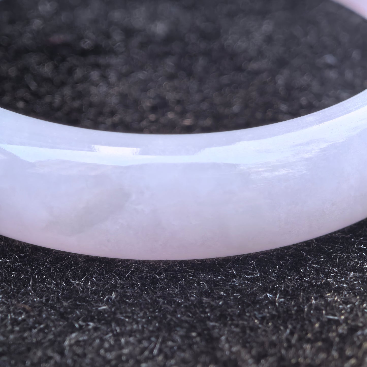 Natural Grade-A Jadeite Lavender D-Shape Bangle · Burmese Jade 52mm