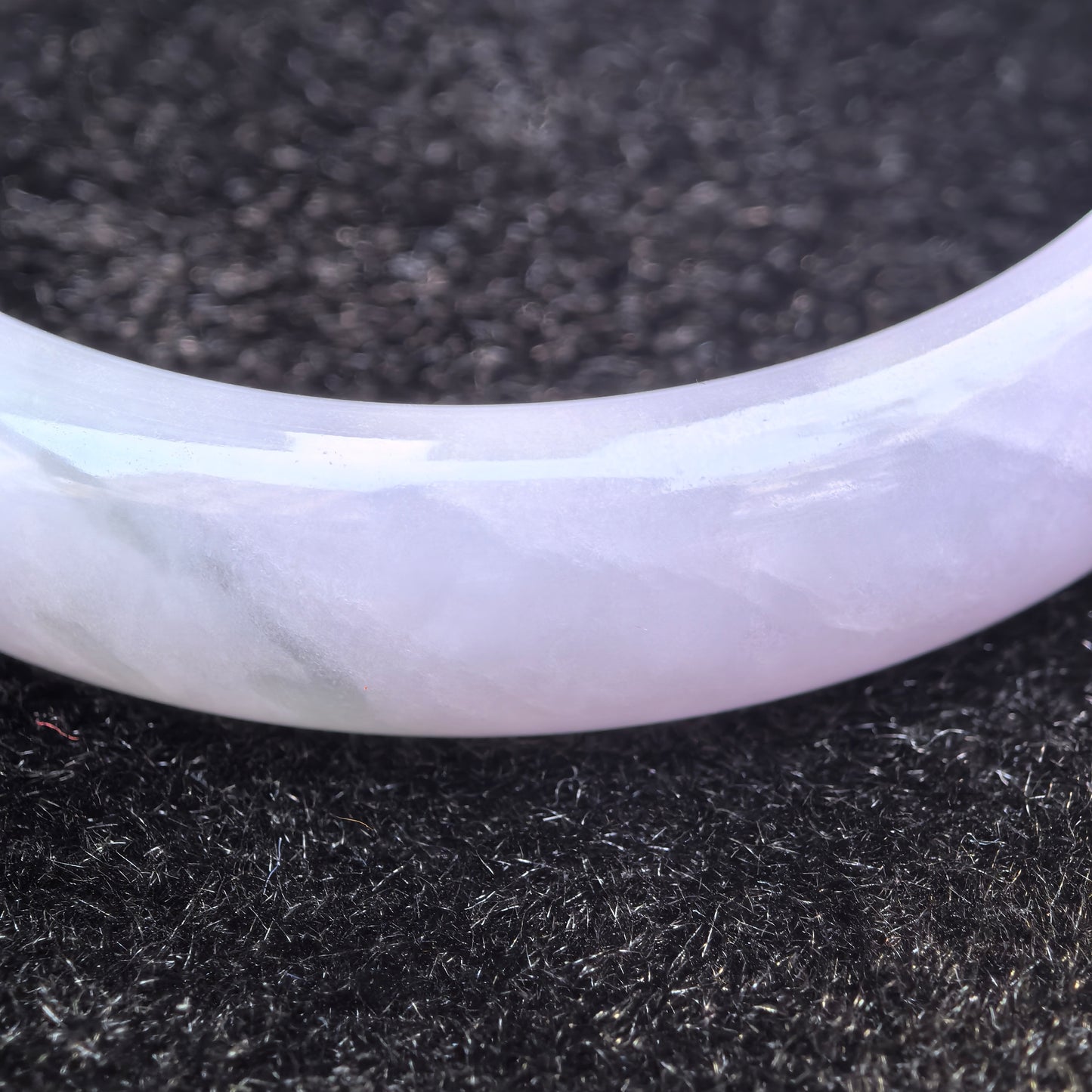 Natural Grade-A Jadeite Lavender D-Shape Bangle · Burmese Jade 52mm