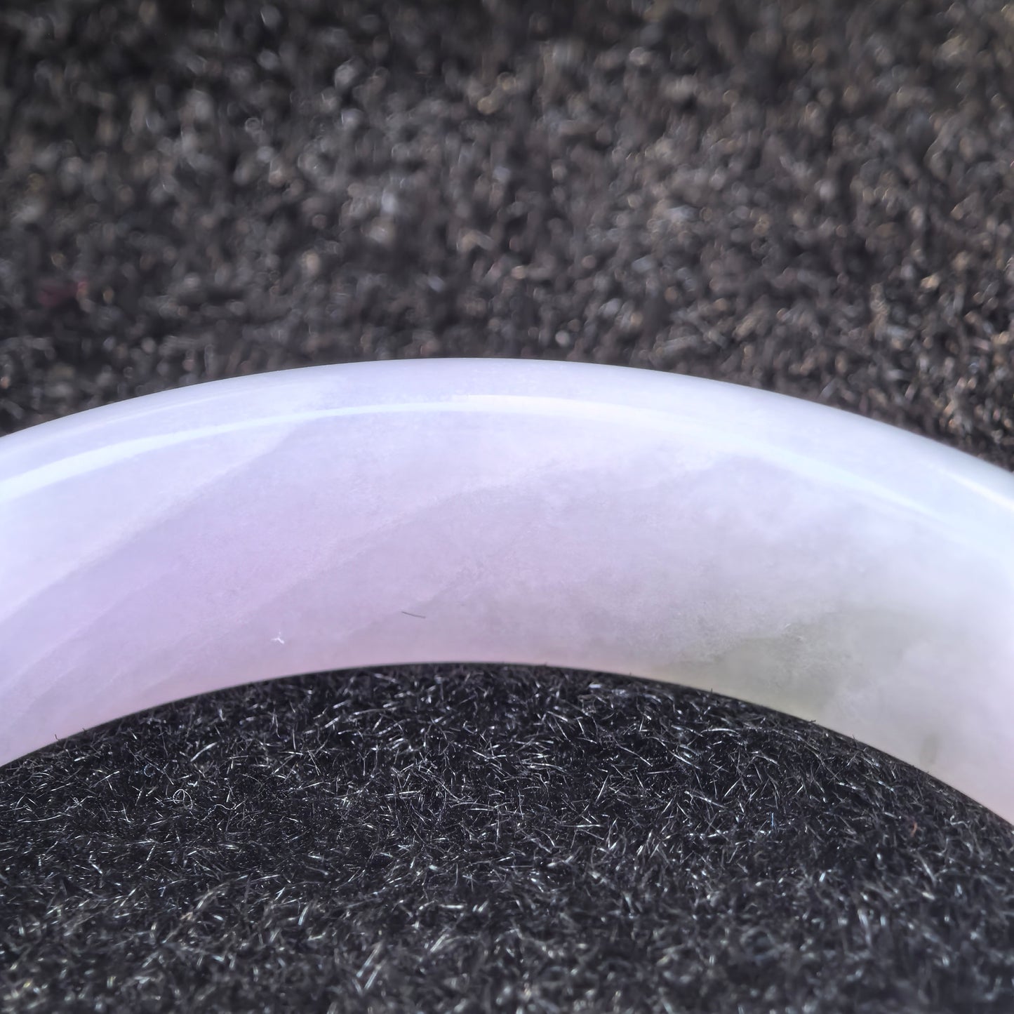 Natural Grade-A Jadeite Lavender D-Shape Bangle · Burmese Jade 52mm