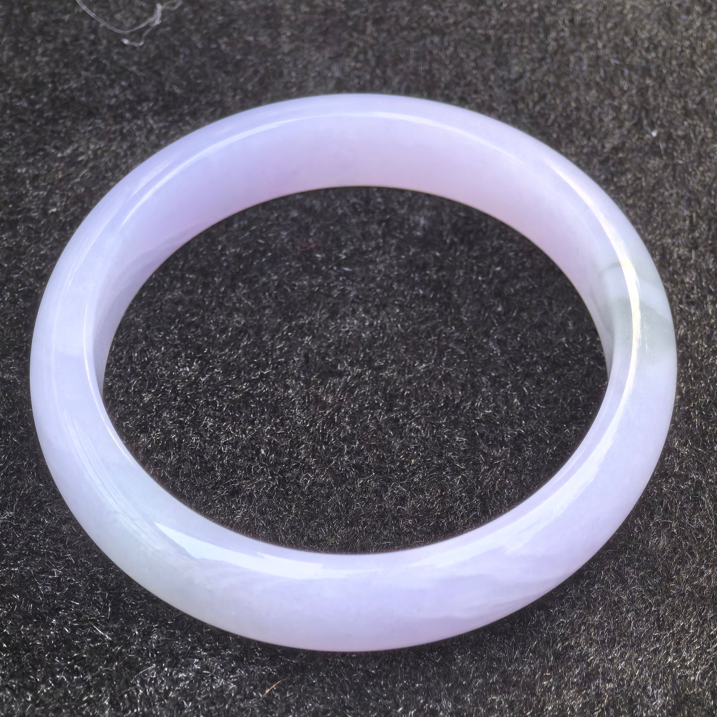 Natural Grade-A Jadeite Lavender D-Shape Bangle · Burmese Jade 52mm
