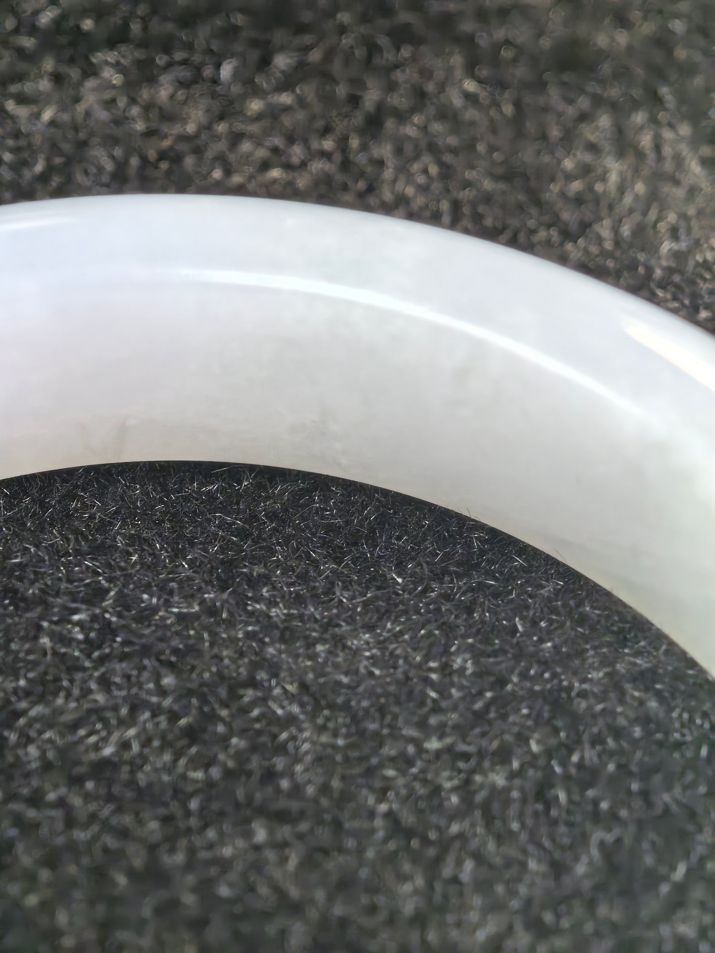 Natural Grade-A Jadeite White and Light Green D-Shape Bangle · Burmese Jade 55mm