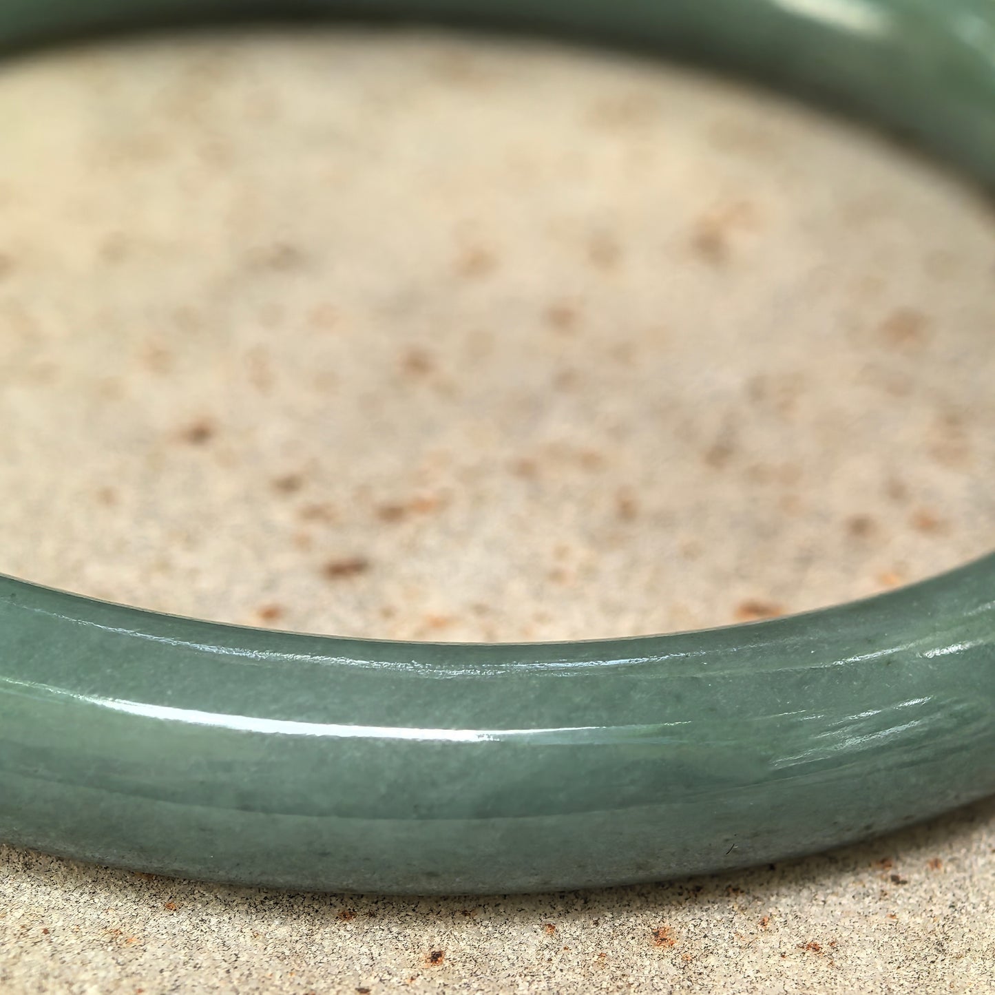 Natural Grade-A Jadeite Oil Green Round Bangle · Burmese Jade 58mm