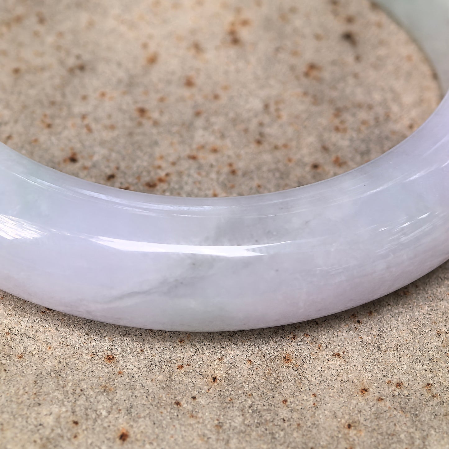 Natural Grade-A Jadeite Fine Glutinous Lavender and Light Green D-Shape Bangle · Burmese Jade 55mm