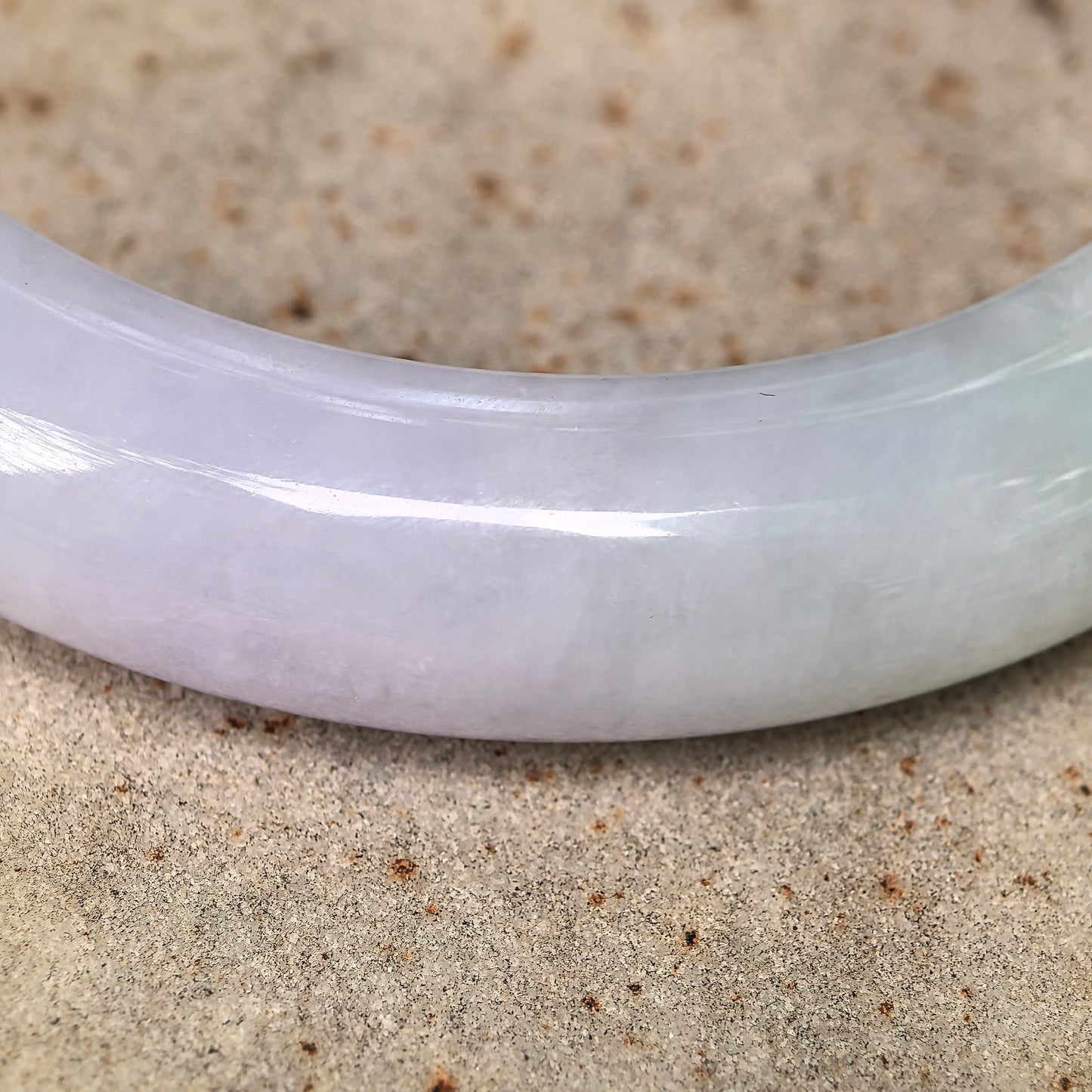 Natural Grade-A Jadeite Fine Glutinous Lavender and Light Green D-Shape Bangle · Burmese Jade 55mm