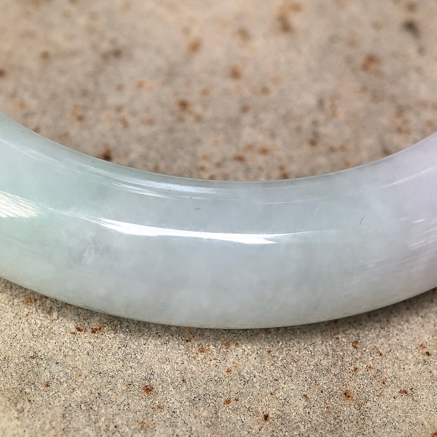 Natural Grade-A Jadeite Fine Glutinous Lavender and Light Green D-Shape Bangle · Burmese Jade 55mm