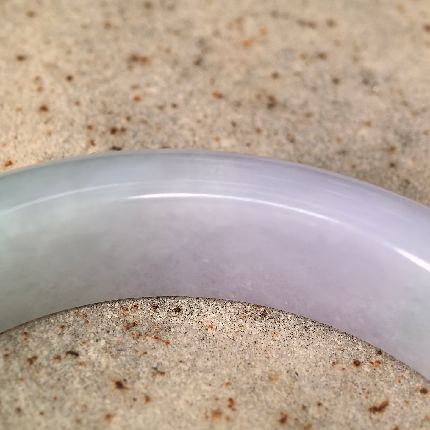 Natural Grade-A Jadeite Fine Glutinous Lavender and Light Green D-Shape Bangle · Burmese Jade 55mm