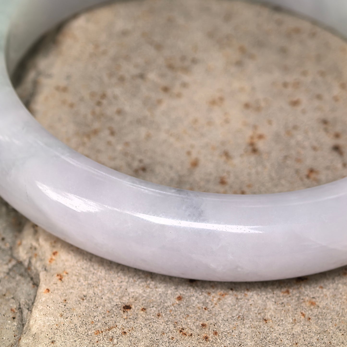 Natural Grade-A Glutinous Jadeite Lavender and Light Green Bangle · Burmese Jade 63mm