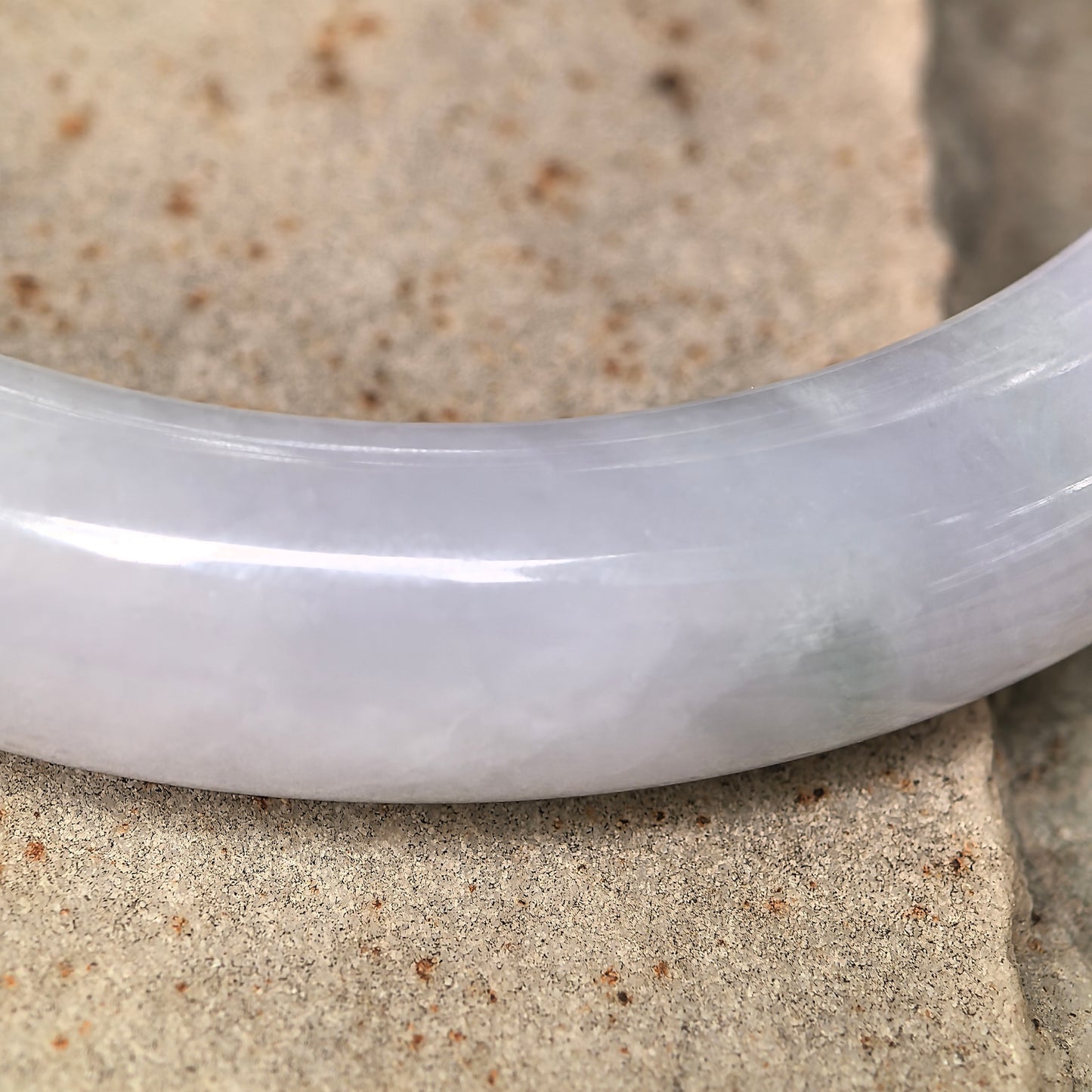 Natural Grade-A Glutinous Jadeite Lavender and Light Green Bangle · Burmese Jade 63mm