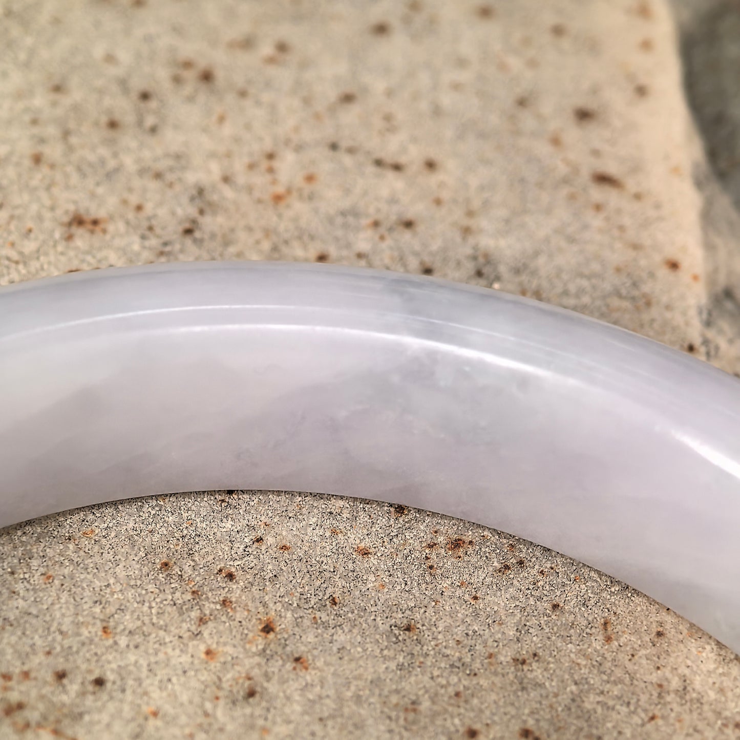 Natural Grade-A Glutinous Jadeite Lavender and Light Green Bangle · Burmese Jade 63mm