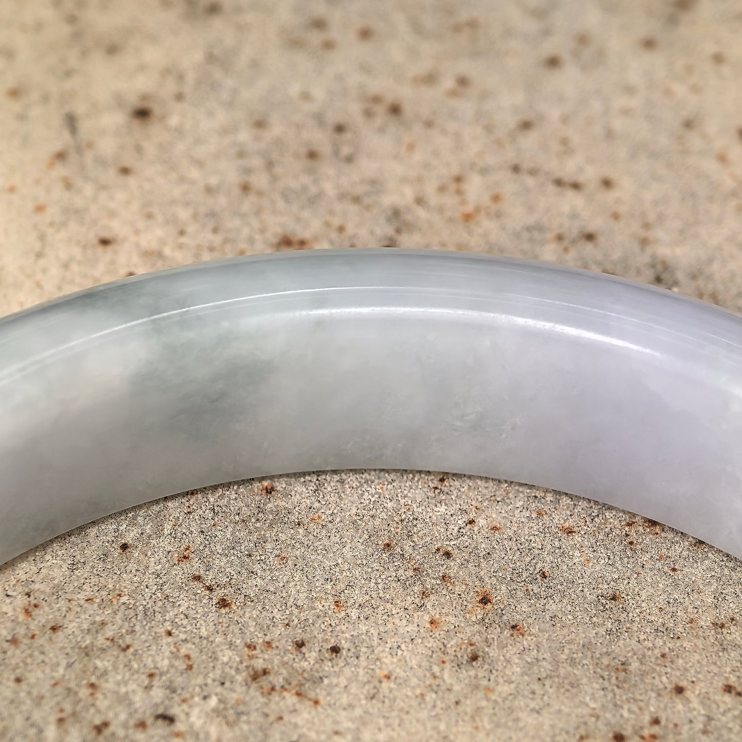 Natural Grade-A Glutinous Jadeite Lavender and Light Green Bangle · Burmese Jade 63mm