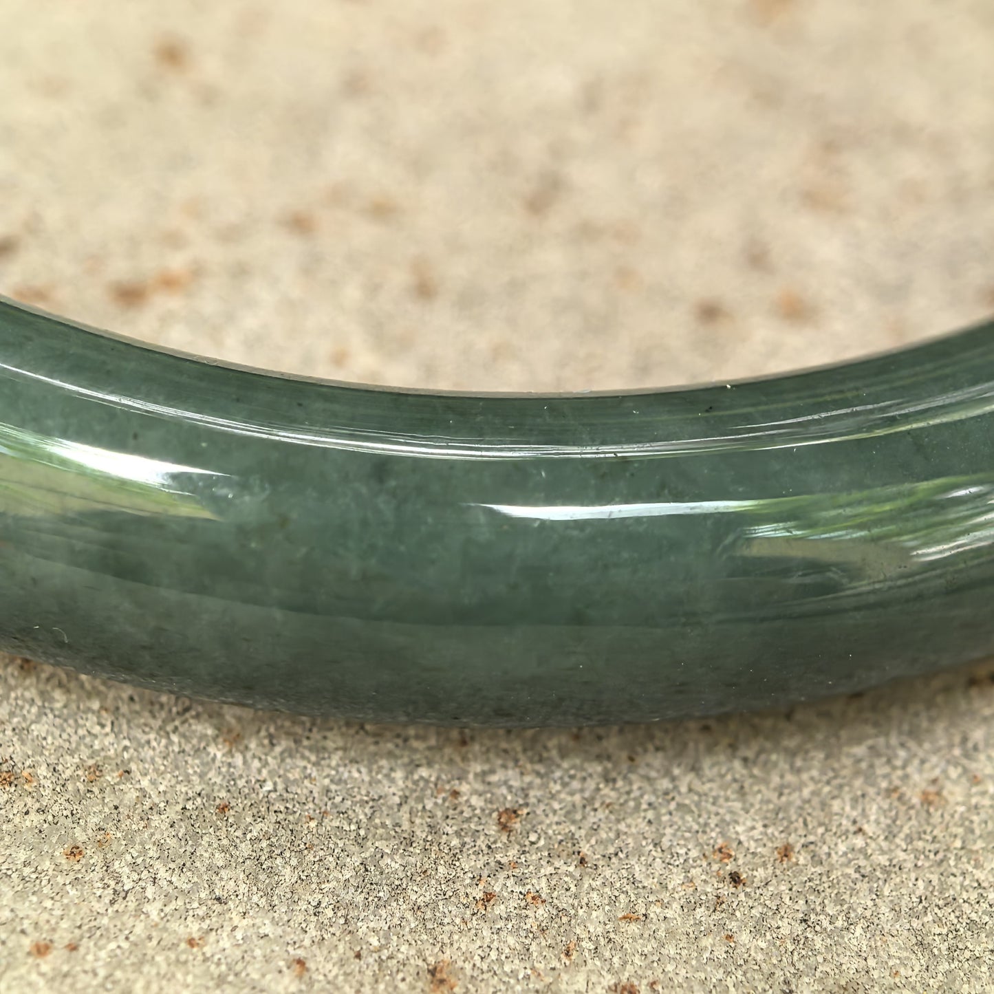 Natural Grade-A Jadeite Glutinous Dark Oil Green Round Bangle · Burmese Jade 55mm